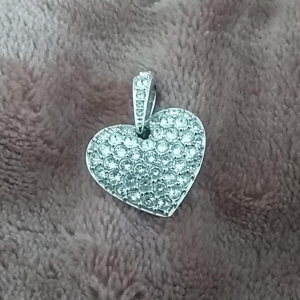 Silver HEART bezzeled pendant